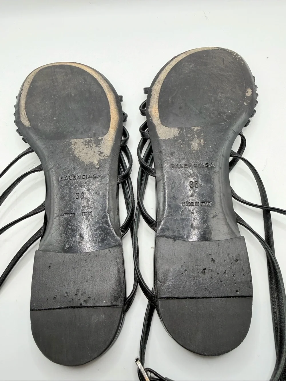 Balenciaga Black Multi-Strap Leather Sandals